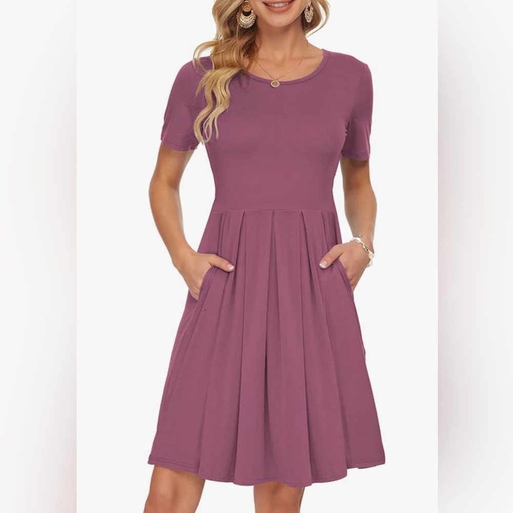 Elegant Mauve Midi Dress